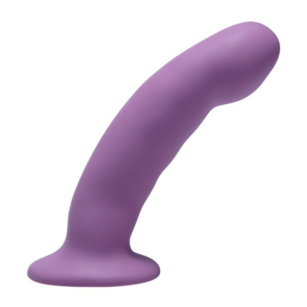 Curved Purple Strap On Harness Dildo