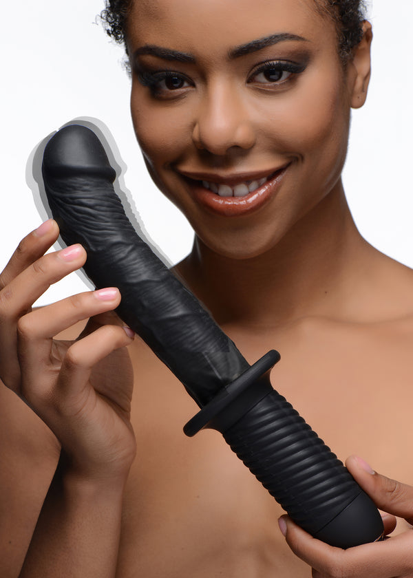 The Large Realistic Silicone Vibrator With Handle