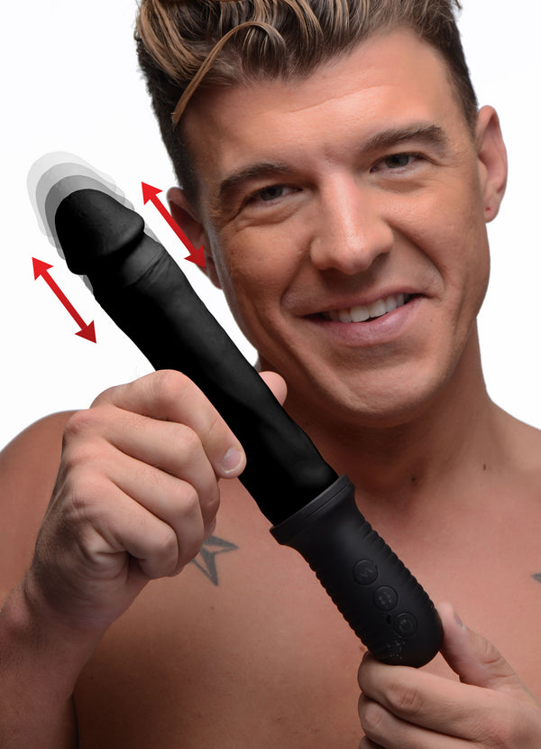 Auto Pounder Vibrating And Thrusting Dildo With Handle