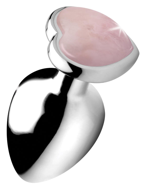 Rose Quartz Gemstone Heart Anal Plug