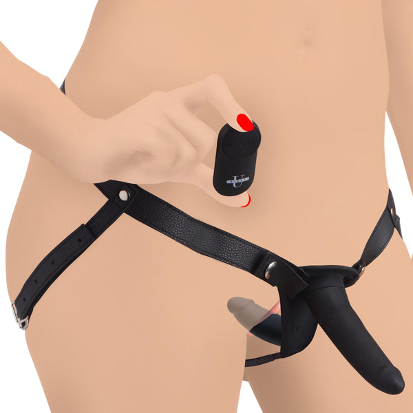 Beginner Vibrating Double Dildo With Harness And Remote