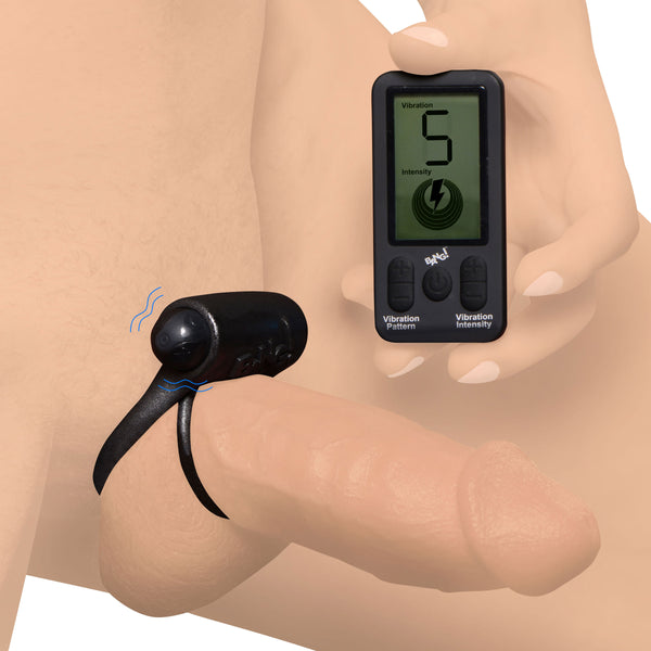 Dual Ring Silicone Cock Ring with LCD Remote Control