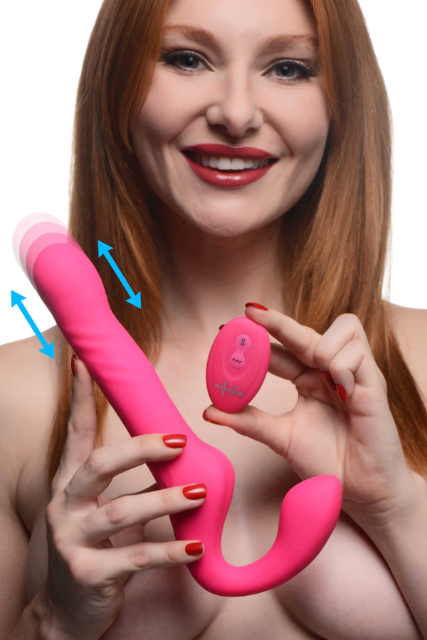 Strapless Strap-on Thrusting And Vibrating With Remote Control