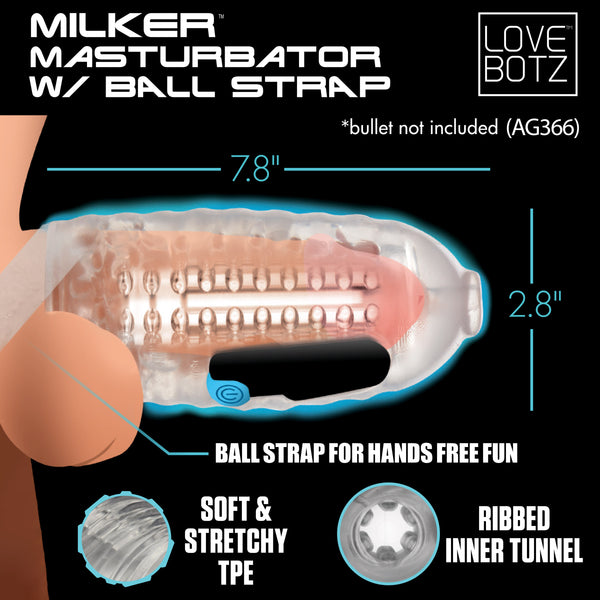 Milker Masturbator w/ Ball Strap