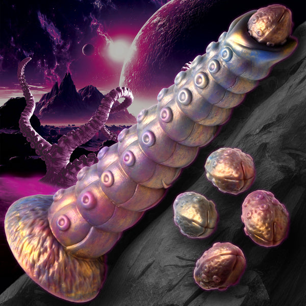 Deep Invader Tentacle Ovipositor Dildo With Eggs