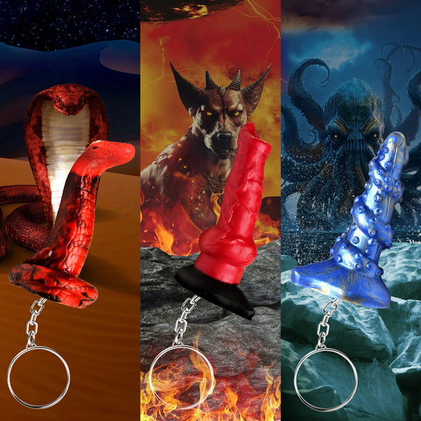 Hell-hound, Lord Kraken, & King Cobra Keychain Set